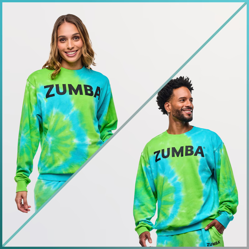 | Neon Pullover Sweatshirt -Blue Green