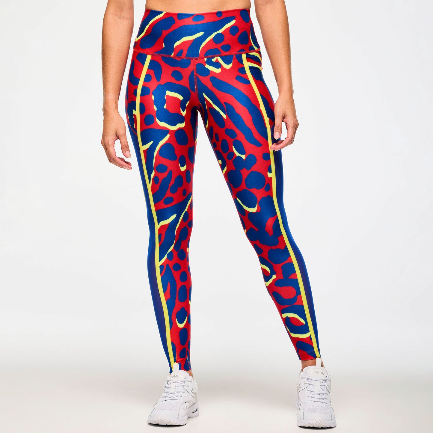 *LOW INVENTORY Victory High Waisted Ankle Leggings With Side Inserts - Red/Blue
