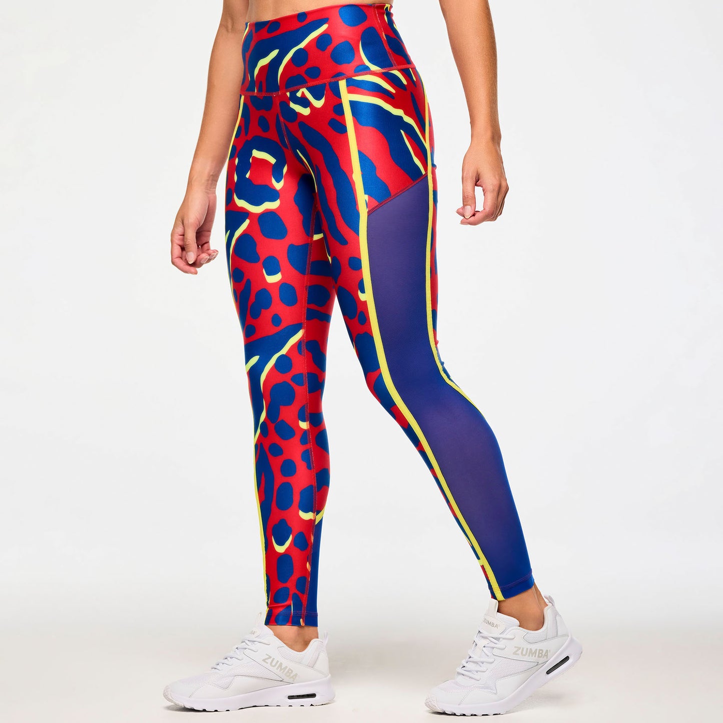 *LOW INVENTORY Victory High Waisted Ankle Leggings With Side Inserts - Red/Blue
