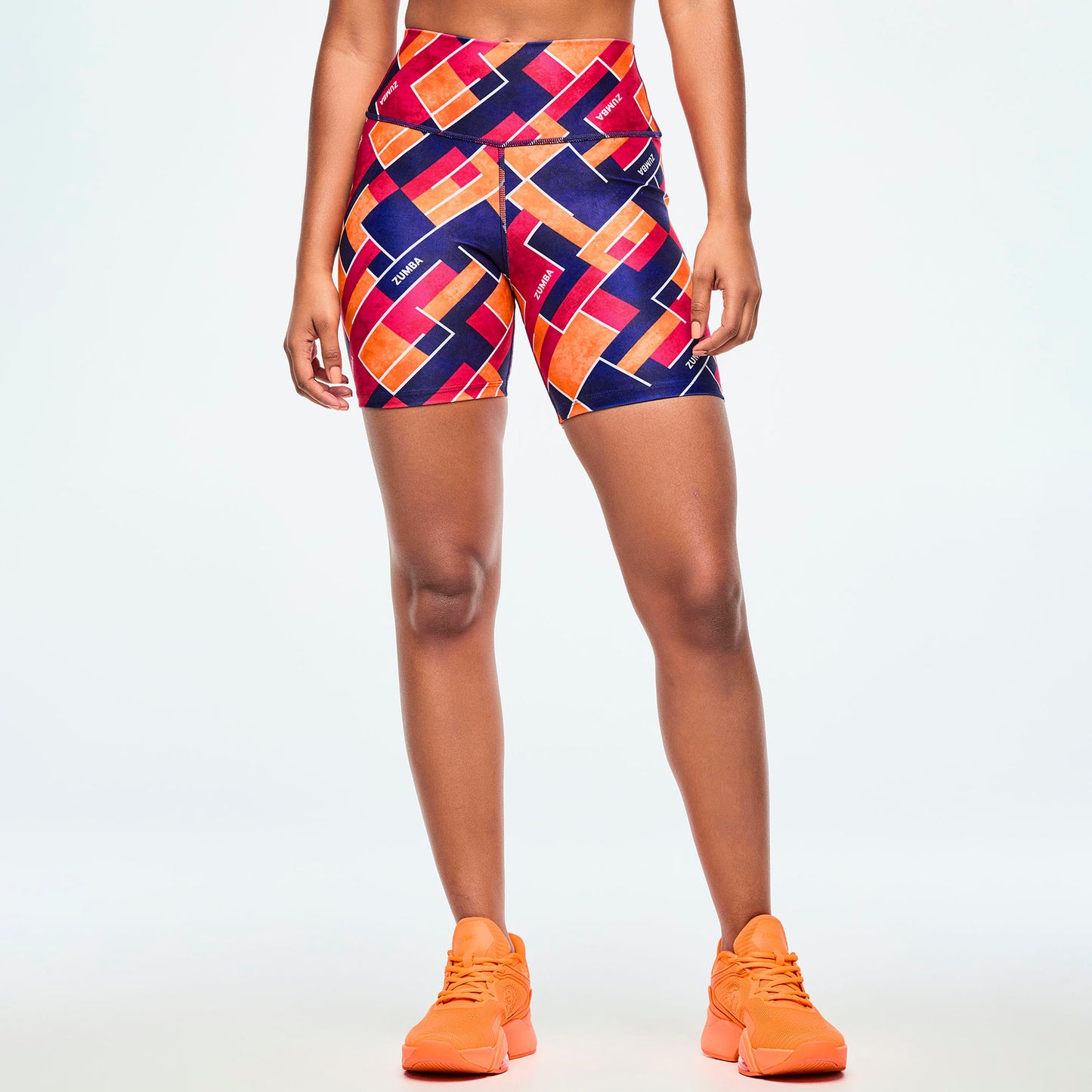 *SOLD OUT* Class of 2001 High Waisted Biker Shorts - Dark Blue/Orange