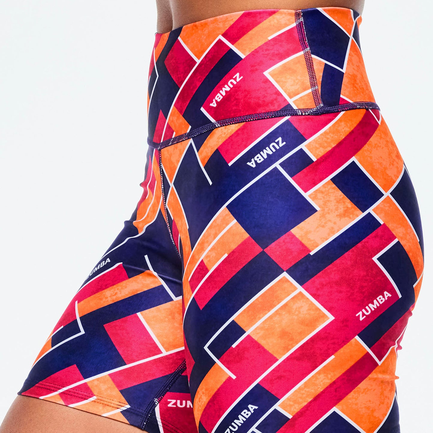 *SOLD OUT* Class of 2001 High Waisted Biker Shorts - Dark Blue/Orange