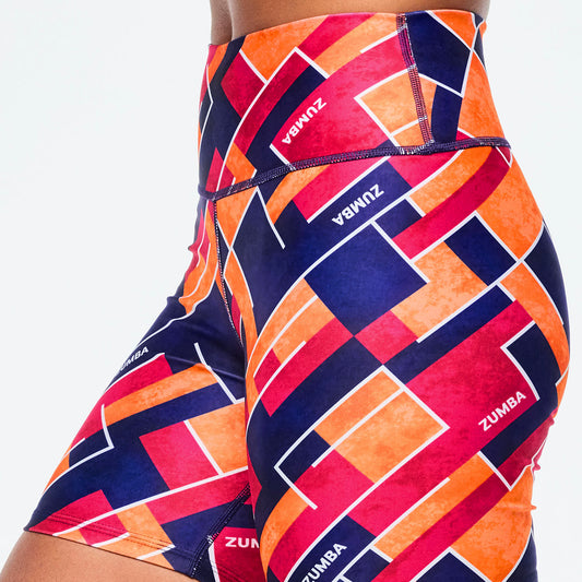 *SOLD OUT* Class of 2001 High Waisted Biker Shorts - Dark Blue/Orange