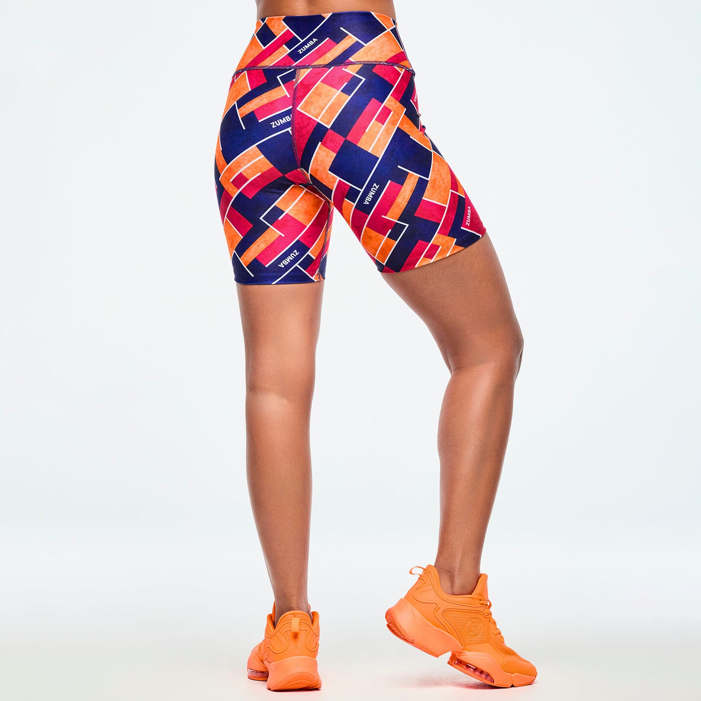 *SOLD OUT* Class of 2001 High Waisted Biker Shorts - Dark Blue/Orange