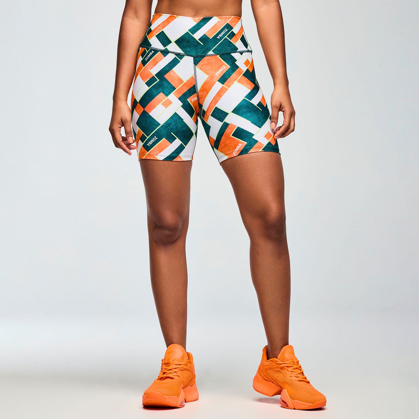 *SOLD OUT* Class of 2001 High Waisted Biker Shorts - White/Orange