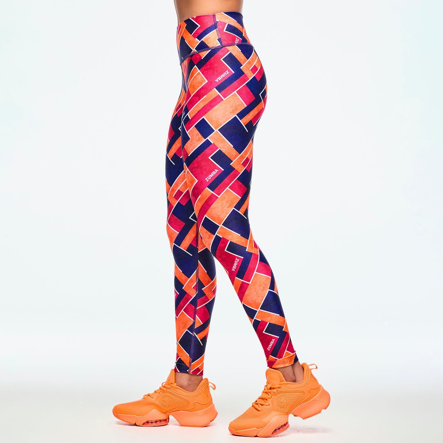 Class of 2001 High Waisted Ankle Leggings - Dark Blue/Orange