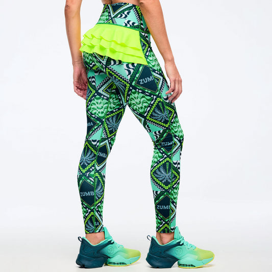 Latin Movement Z-Lift High Waisted Ruffle Back Ankle Leggings