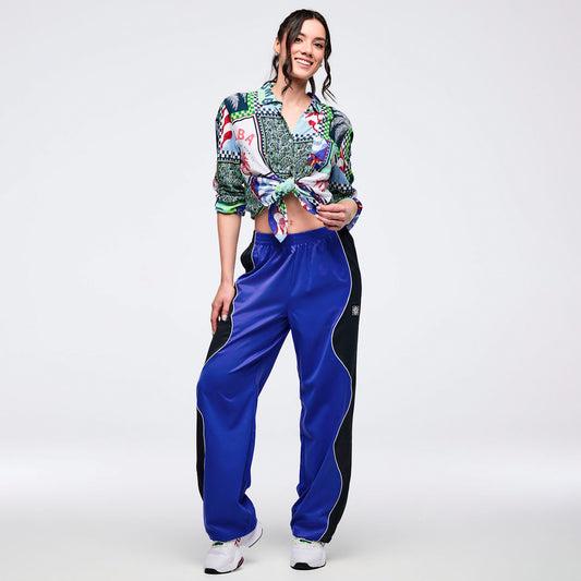 Latin Movement Wavy Track Pants - So Into Blue
