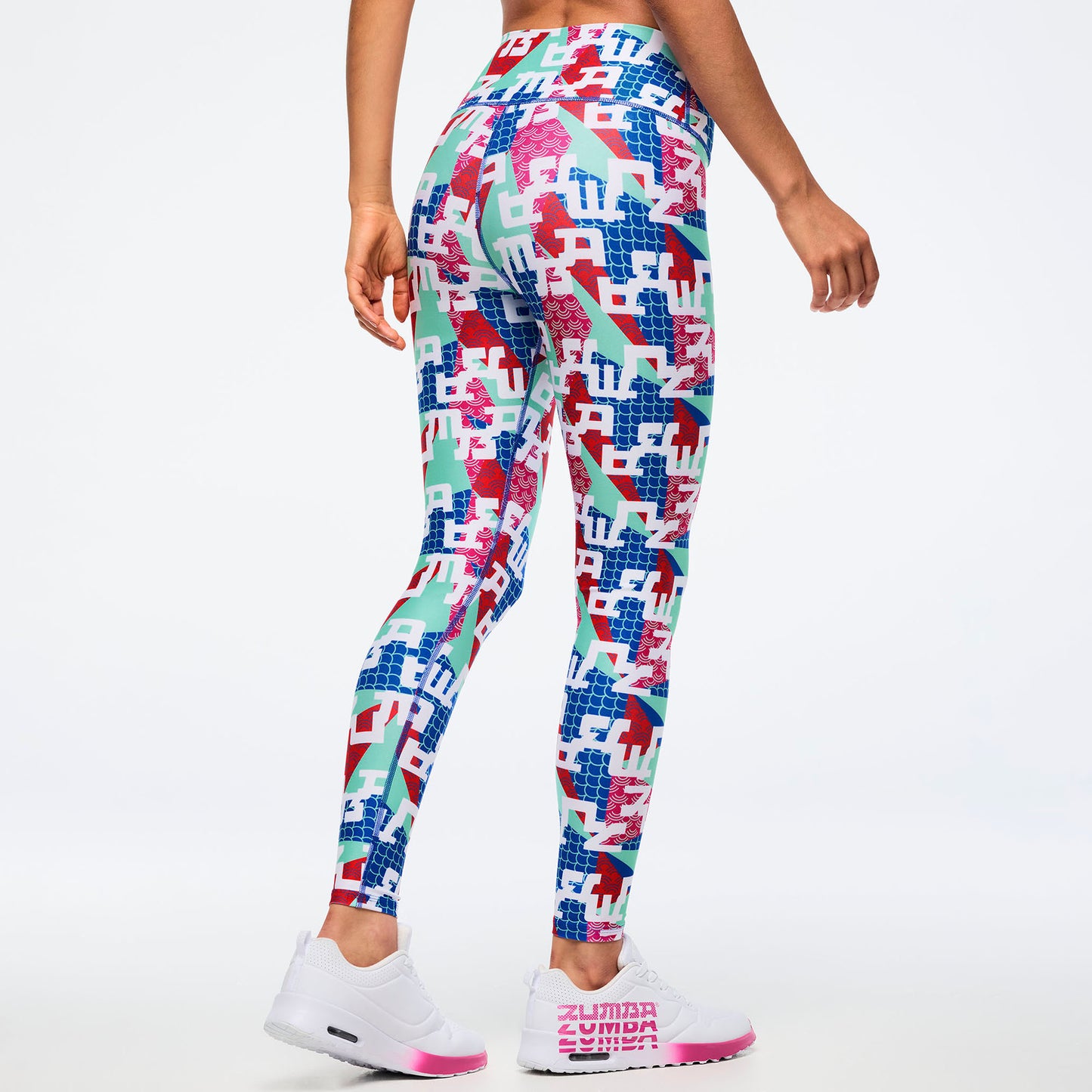 Eastern Flavor High Waisted Ankle Legging - Green/Blue