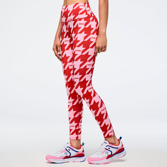 Zumba® Amour Z-Lift High Waisted Ankle Leggings - Red/Pink