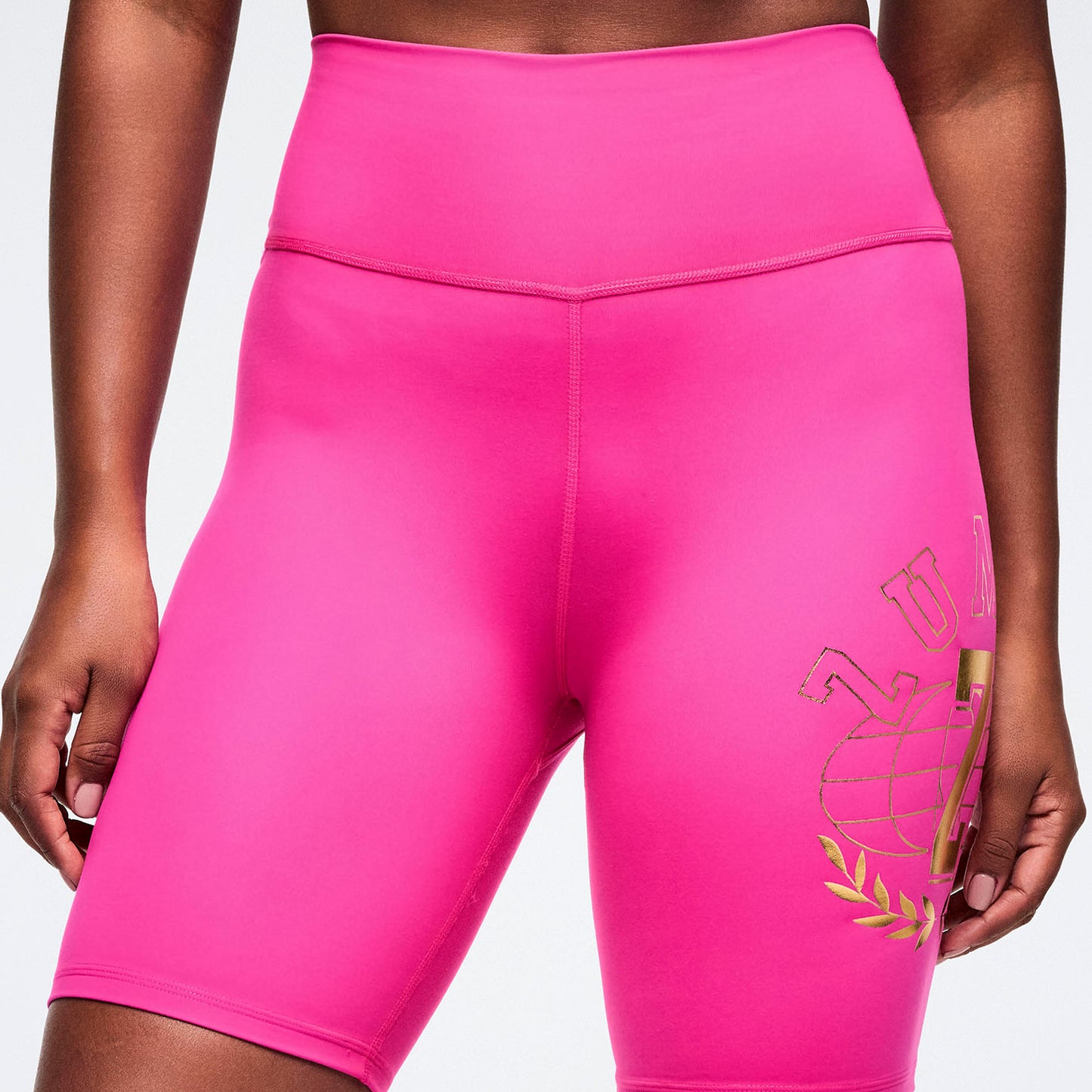Worldwide High Waisted Biker Shorts - Fuchsia