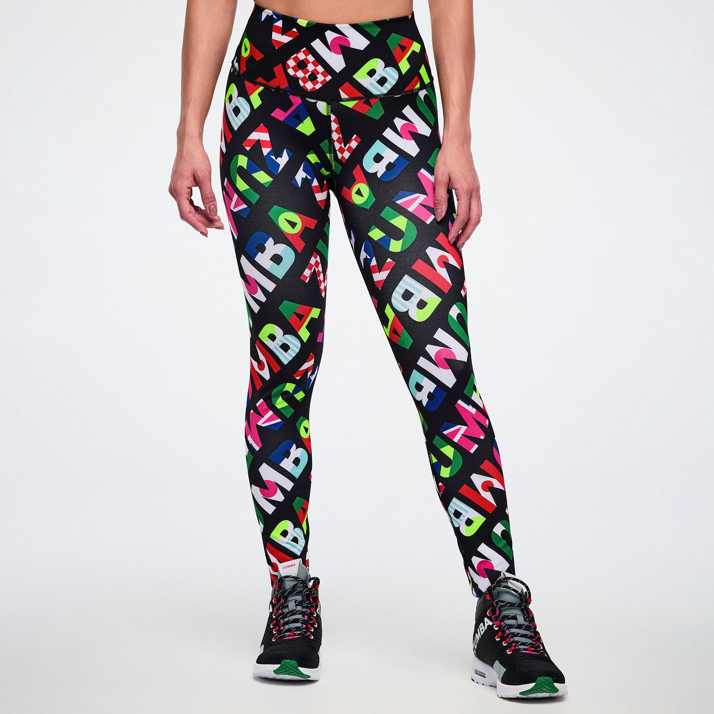 Worldwide Z-Lift High Waisted Ankle Leggings - Black/Red