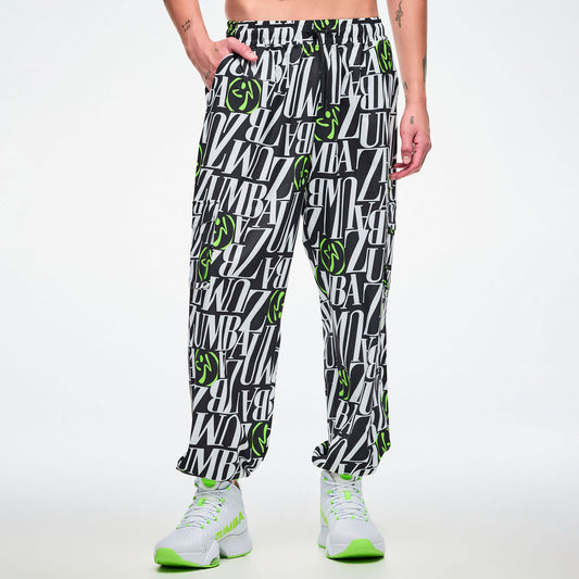 Dale-Z Parachute Cargo Pants - Black/White