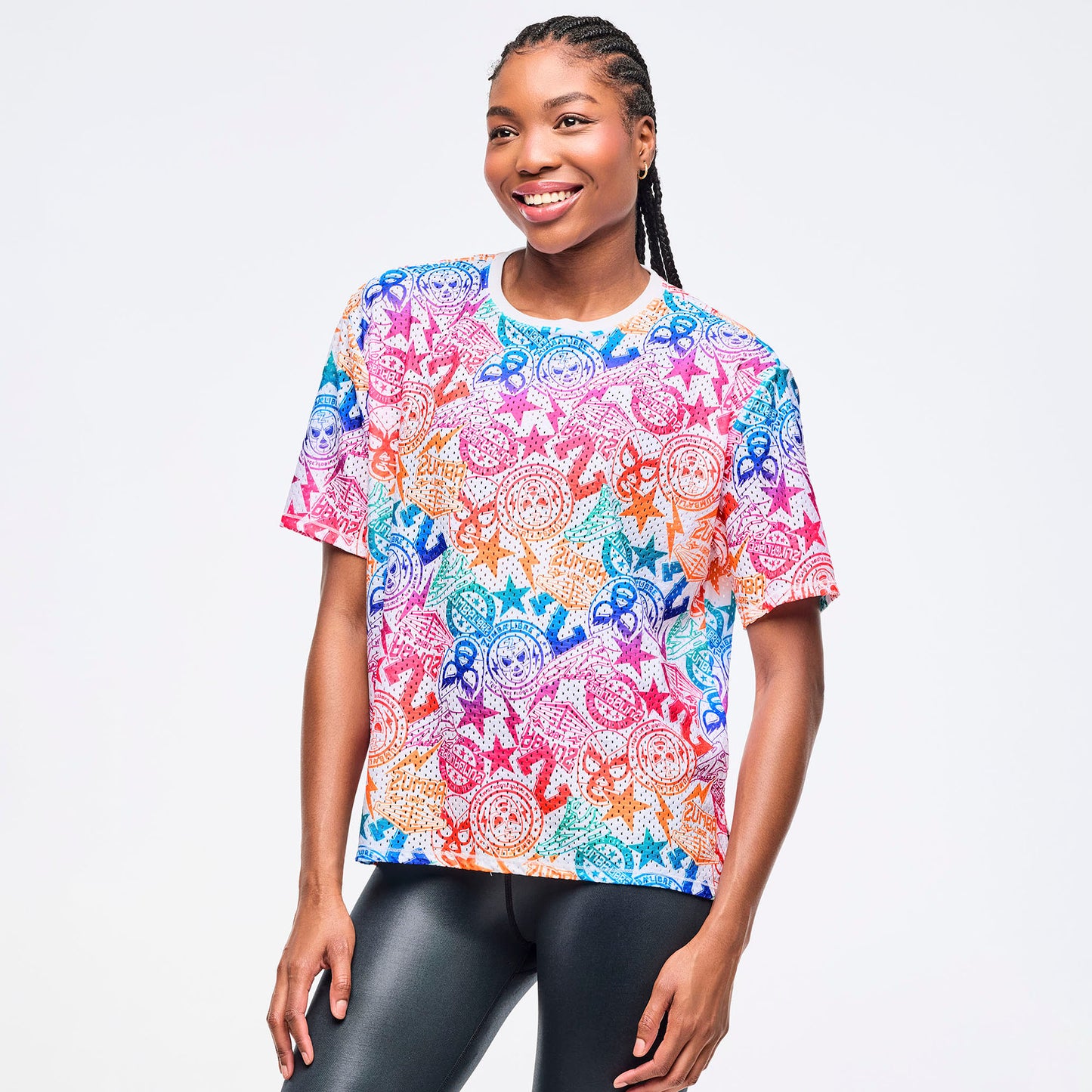 Zumba® Libre Boxy Mesh Top With Side Slits