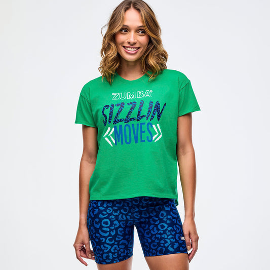 Sizzlin' High Low Crew Neck Top - Groove With Me Green