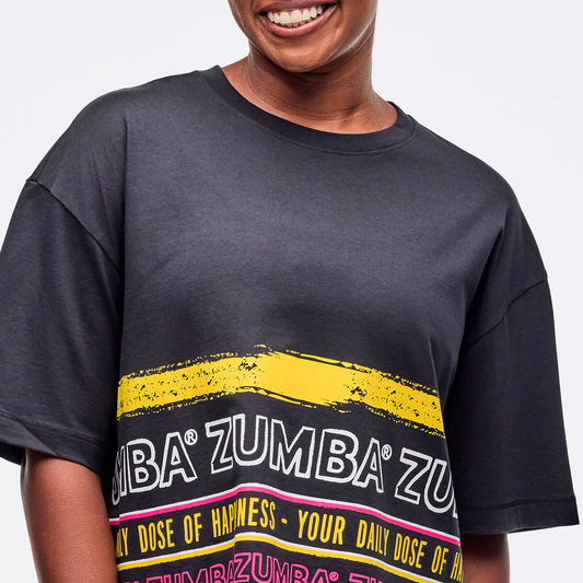 Sizzlin' Oversized Boxy Crop Top - Bold Black