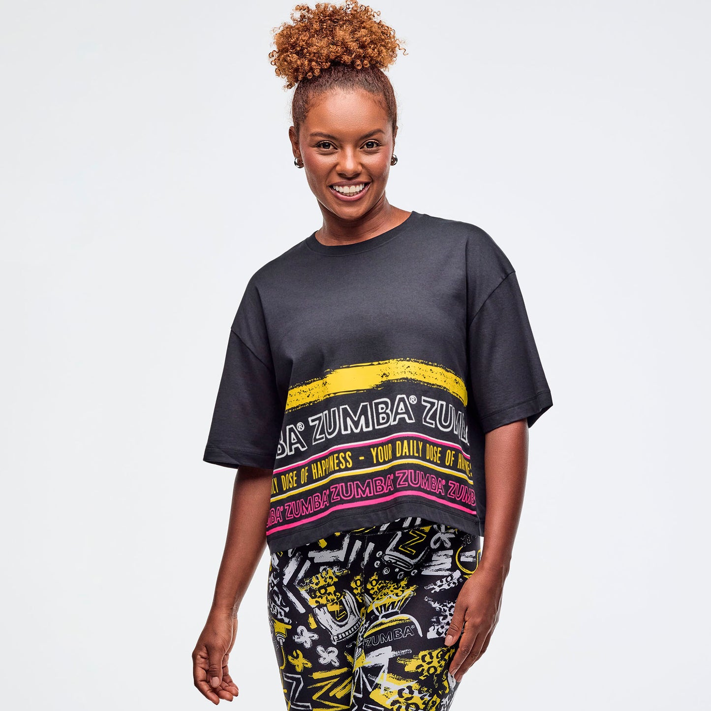 Sizzlin' Oversized Boxy Crop Top - Bold Black