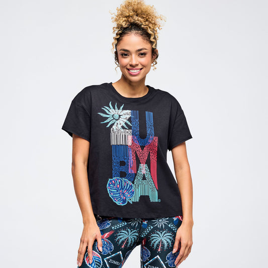 Latin Movement High Low Crew Neck Top