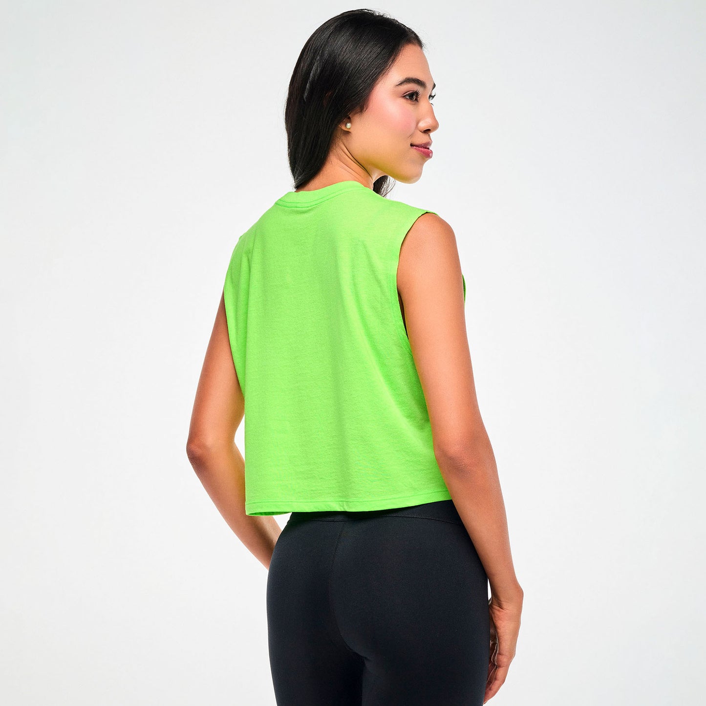 Electric Feel Crew Neck Muscle Crop Tank