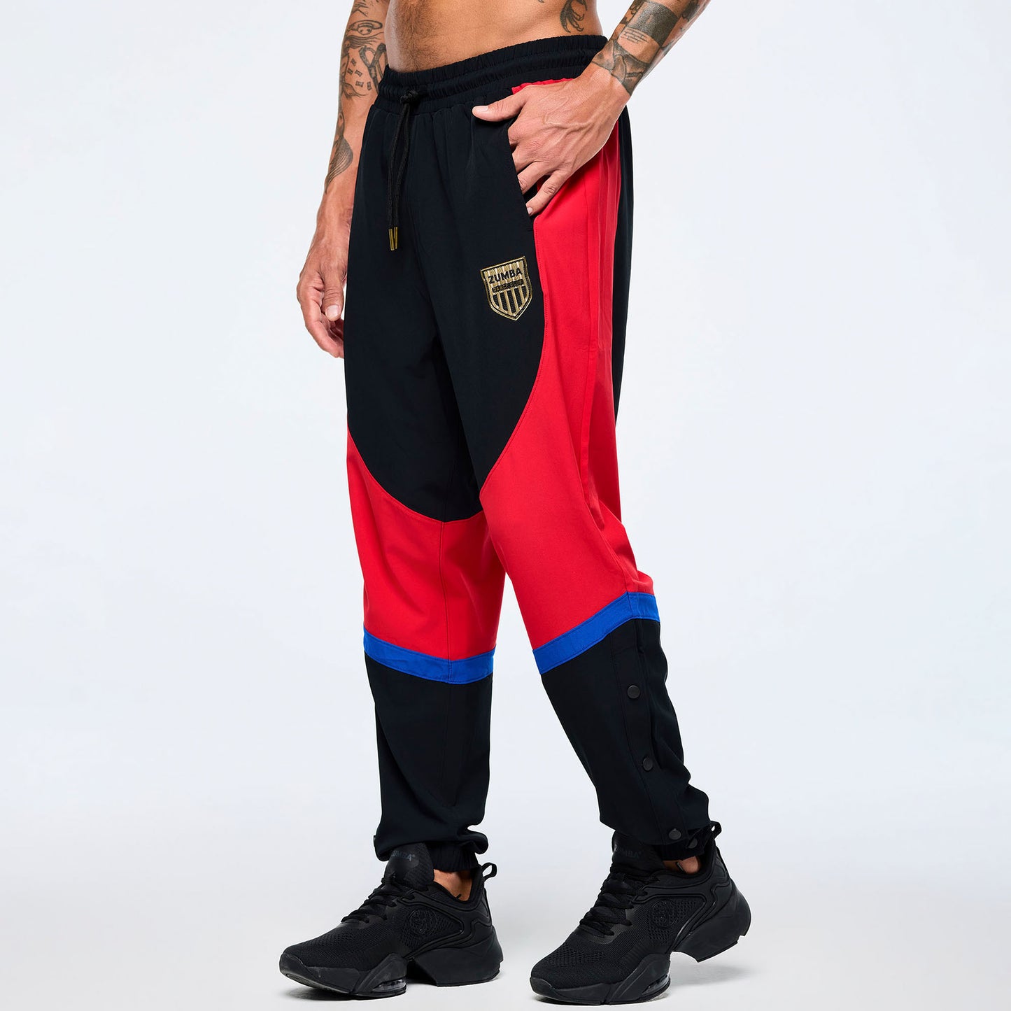 |Men's Woven Track Pants With Inserts And Side Snaps