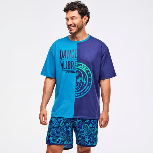 Zumba® Libre Men's Oversized Two-Tone Crew Neck Tee