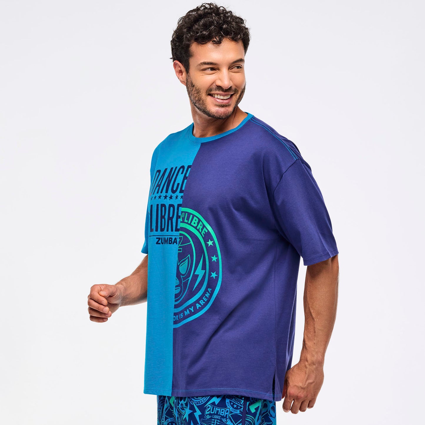 Zumba® Libre Men's Oversized Two-Tone Crew Neck Tee