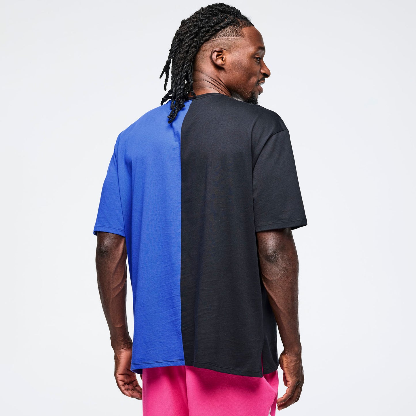 Eastern Flavor Men's Oversized Two-Tone Crew Neck Tee