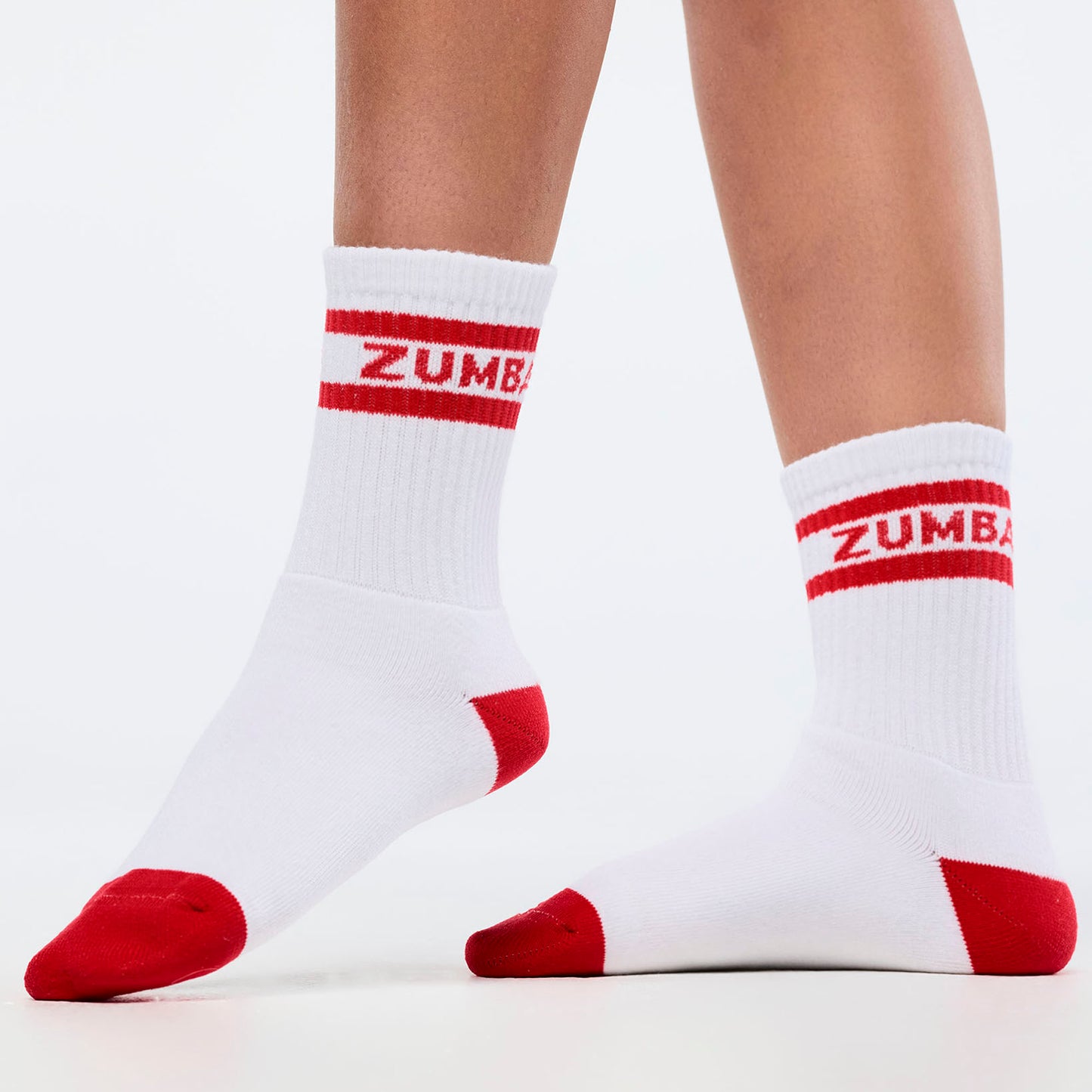 Zumba® Amour Plush Half Crew Sock - White