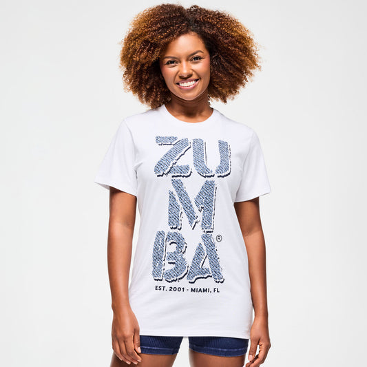 Blue Jean Crew Neck Tee - White