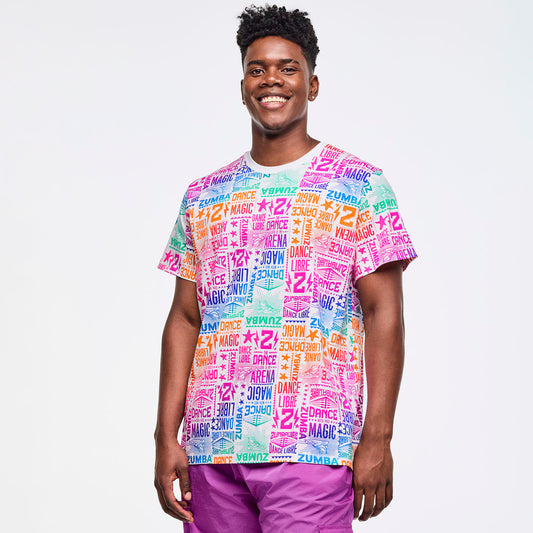 Zumba® Libre Crew Neck Tee - White/Pink