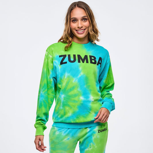 | Neon Pullover Sweatshirt -Blue Green