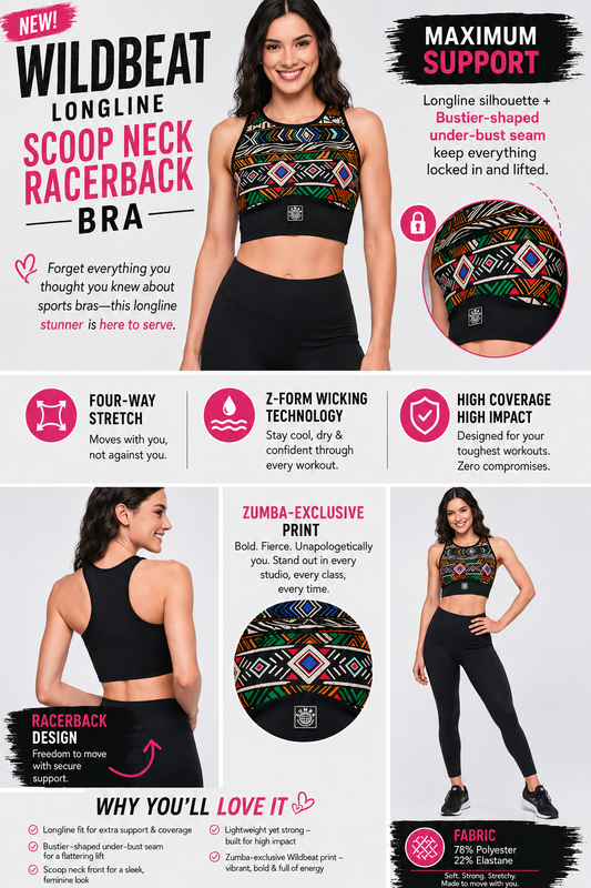 Wildbeat Longline Scoop Neck Racerback Bra