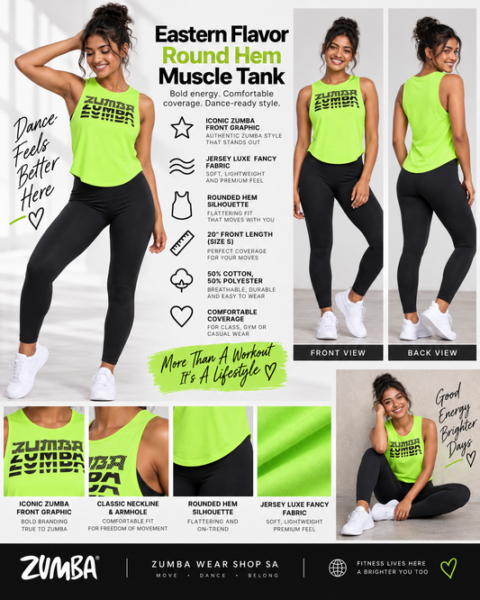 |ZA| Eastern Flavor Round Hem Muscle Tank