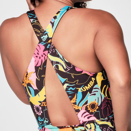 | Zumba® Palm Party Bodysuit Skort Dress