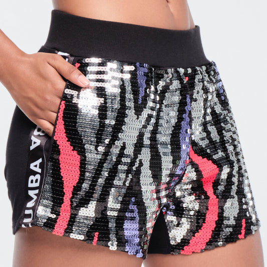 Funscape Sequin Boxing Short With Side Trim