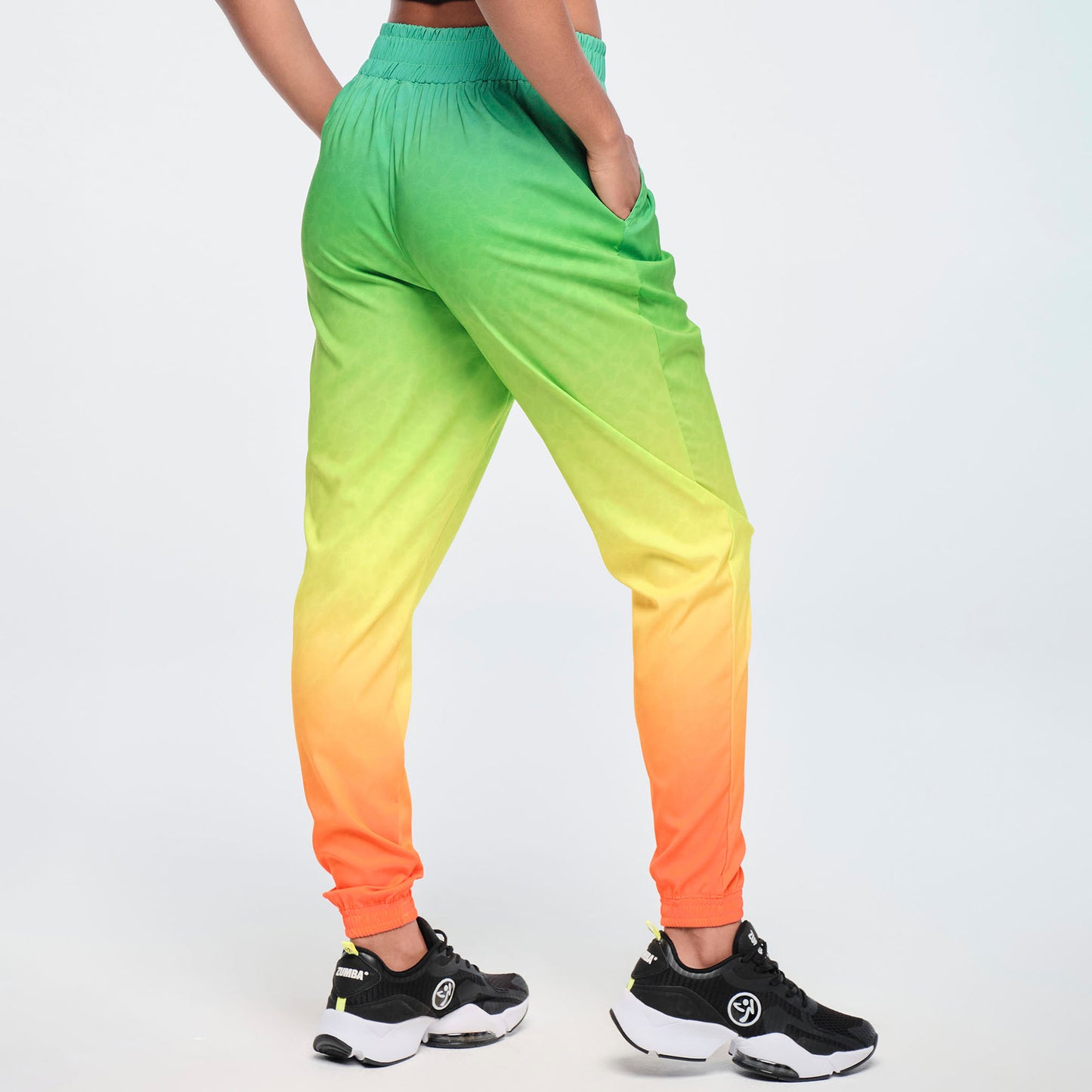 Funscape High Waisted Zip Front Track Pants - Get In Lime