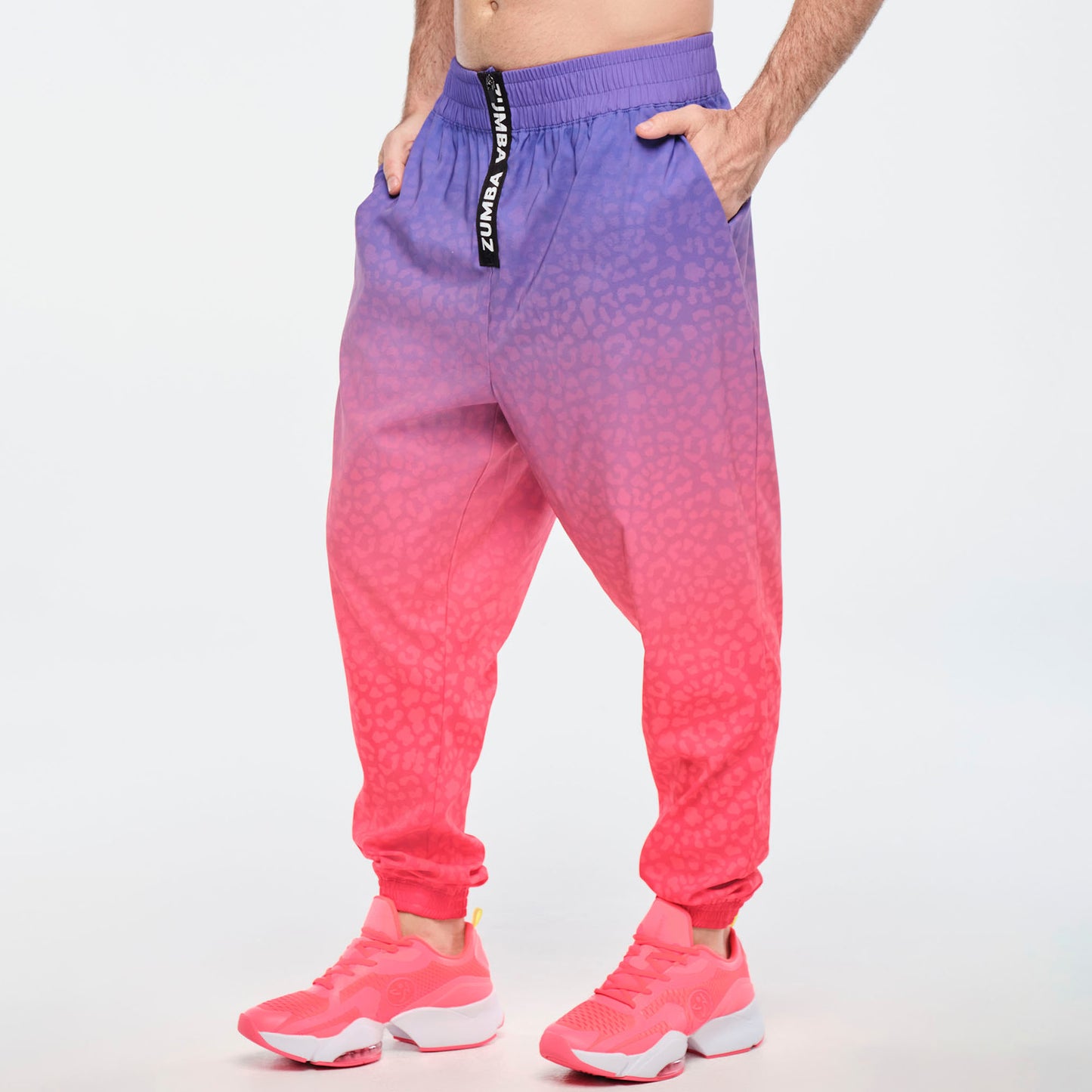 Funscape High Waisted Zip Front Track Pants - Purple Pop