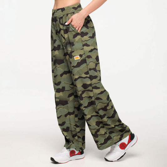 Zumba® Explore Wide Leg Woven Pants - Olive Expedition