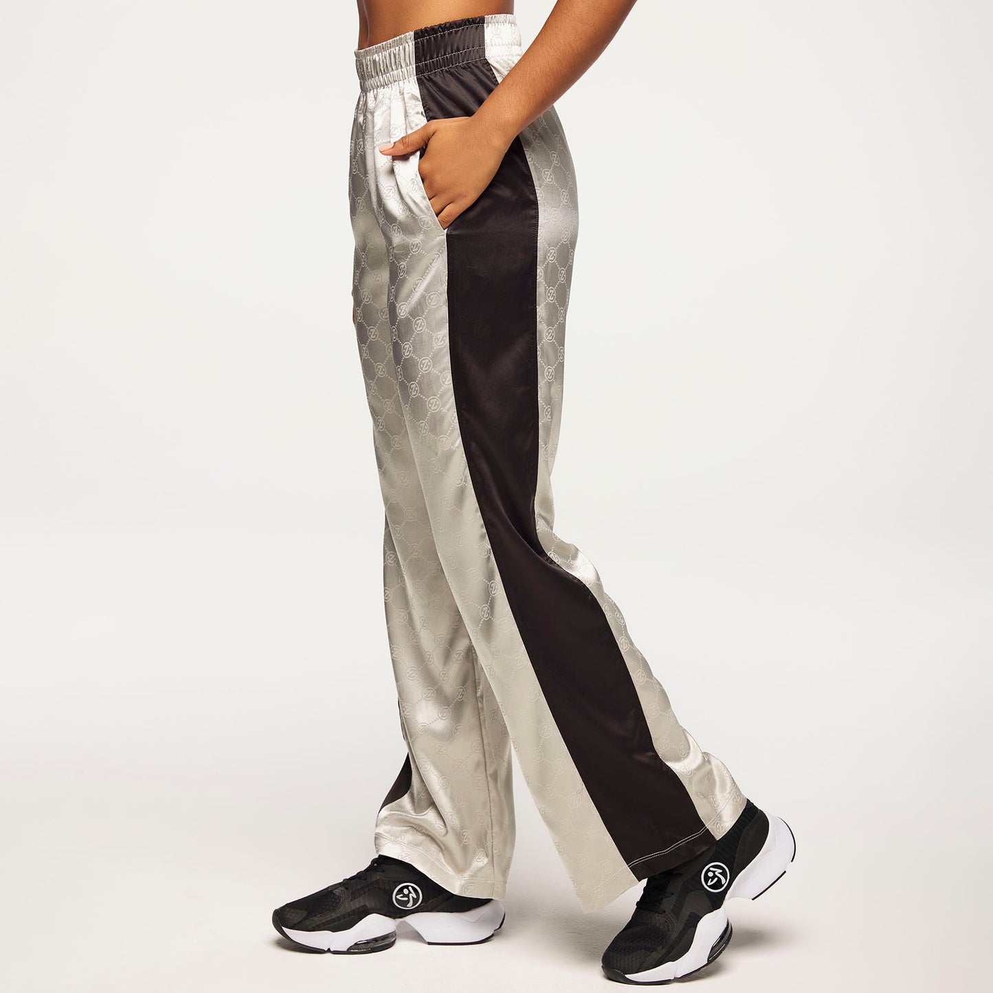 Zumba® Runway Straight Leg Track Pants - Silver