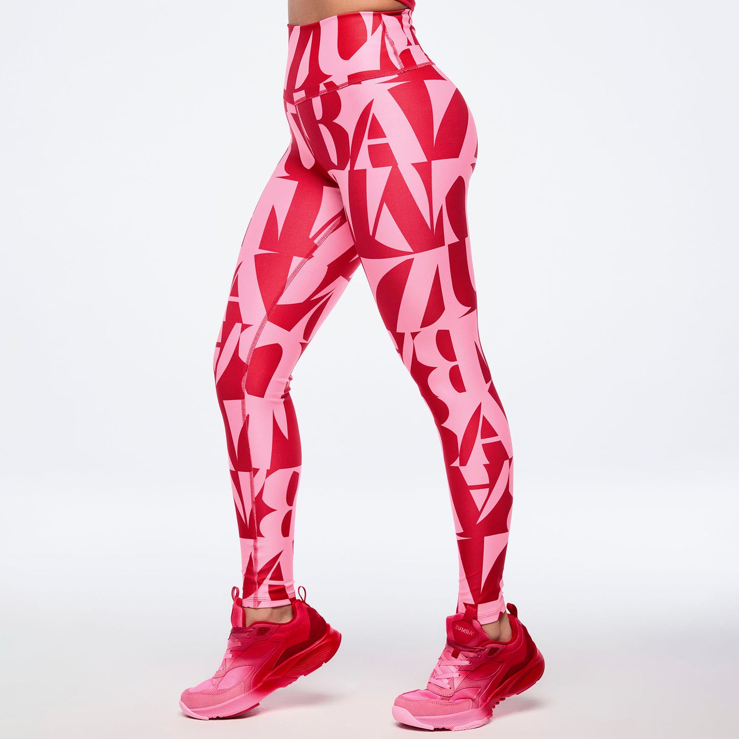 Zumba® Haus High Waisted Ankle Leggings - Red/Pink