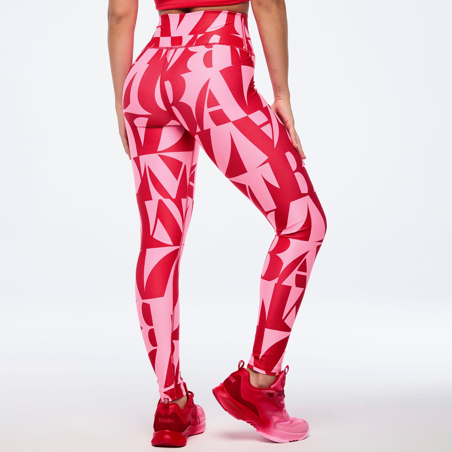 Zumba® Haus High Waisted Ankle Leggings - Red/Pink