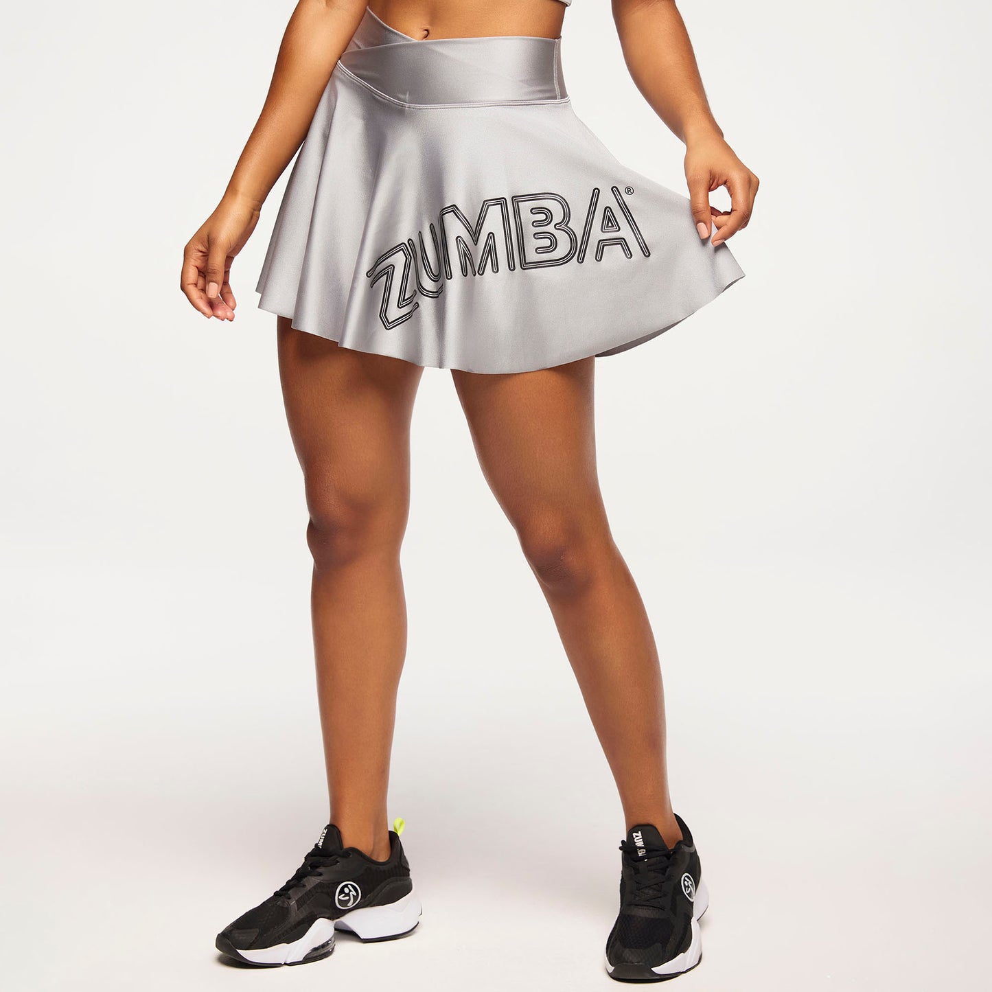 Zumba® Runway Crossover Waistband Skort - Silver