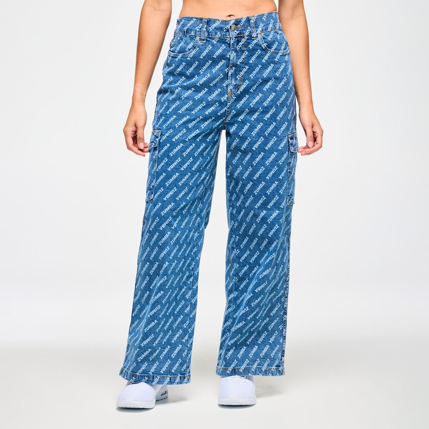Blue Jean Baggy Denim Cargo Pants