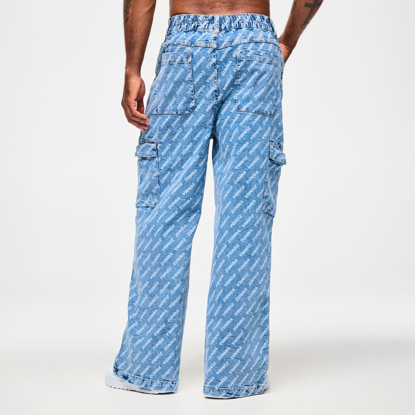 Blue Jean Baggy Denim Cargo Pants