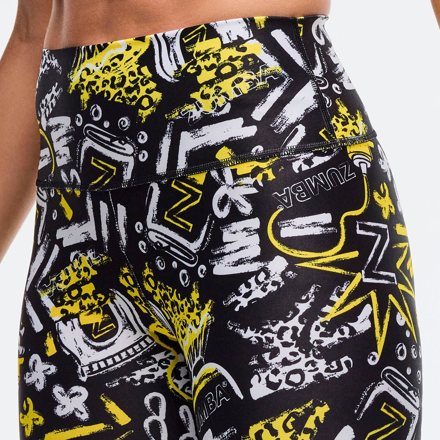 Sizzlin' High Waisted Ankle Leggings - Black/Yellow
