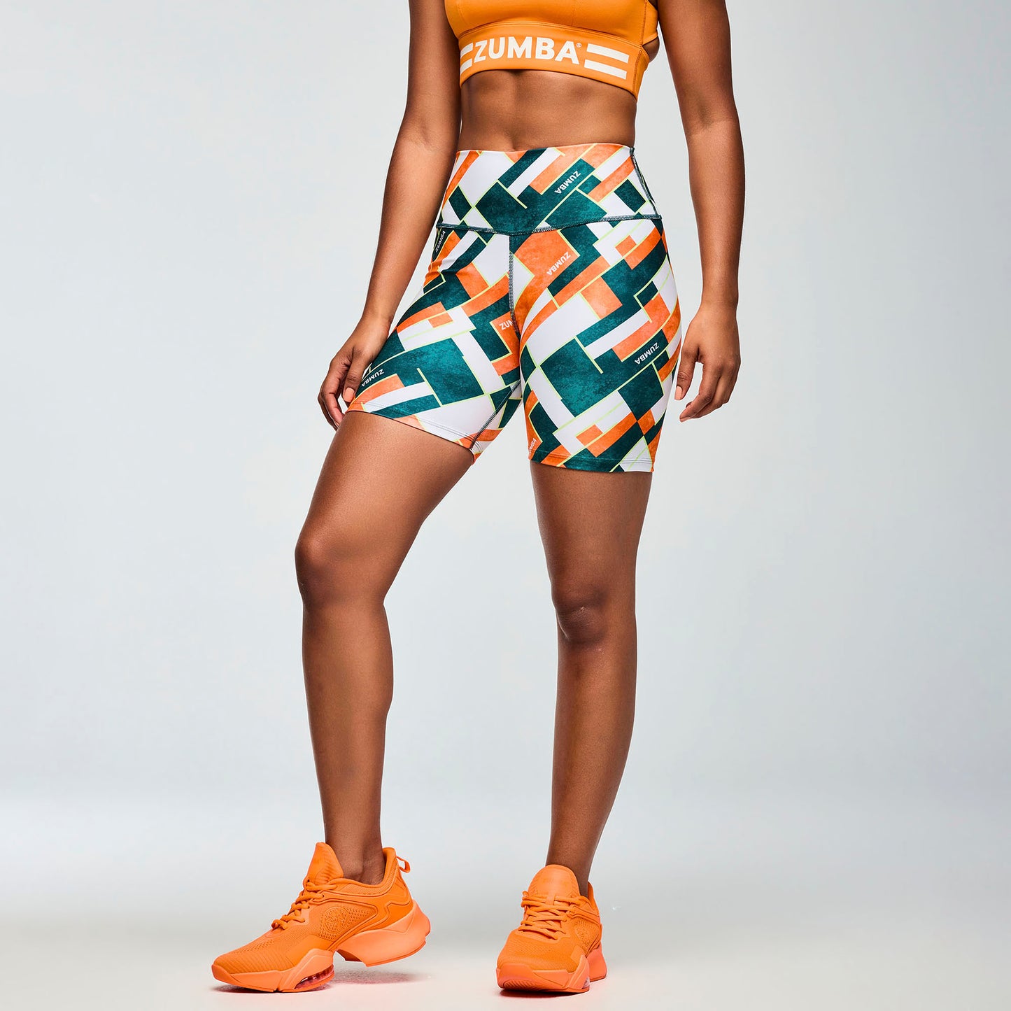 *SOLD OUT* Class of 2001 High Waisted Biker Shorts - White/Orange