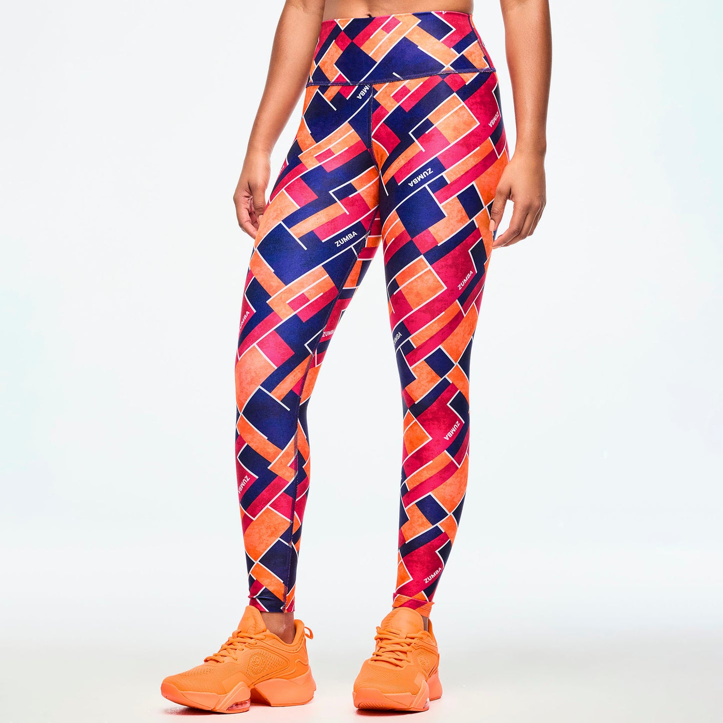 Class of 2001 High Waisted Ankle Leggings - Dark Blue/Orange