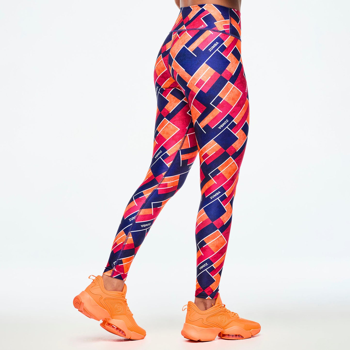 Class of 2001 High Waisted Ankle Leggings - Dark Blue/Orange