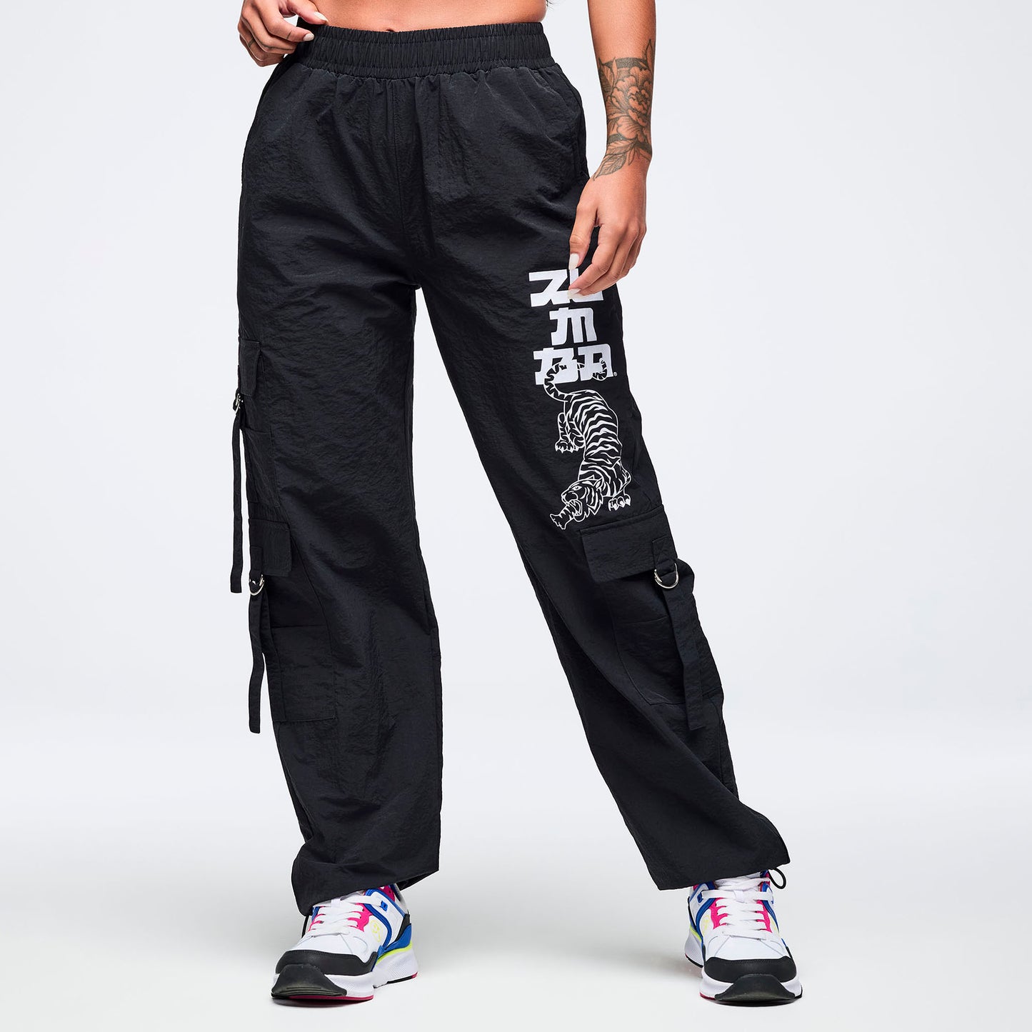 Eastern Flavor High Rise Cargo Pants With Tassels