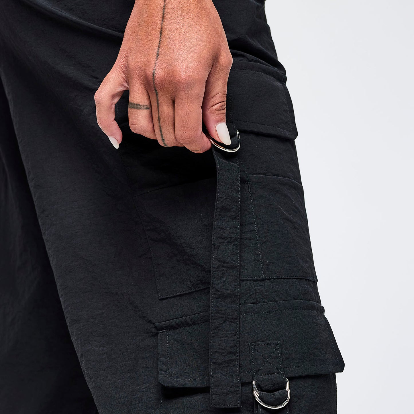 Eastern Flavor High Rise Cargo Pants With Tassels