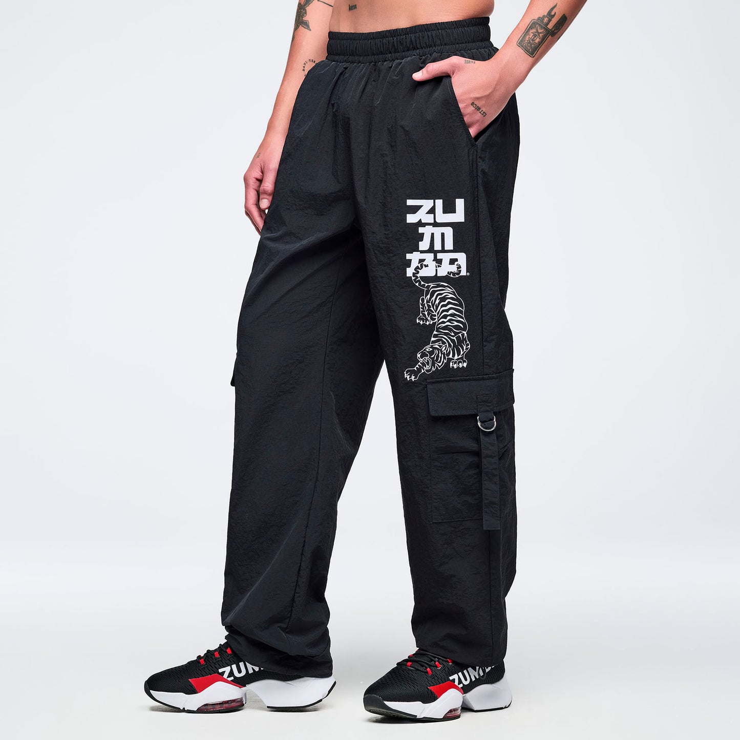 Eastern Flavor High Rise Cargo Pants With Tassels